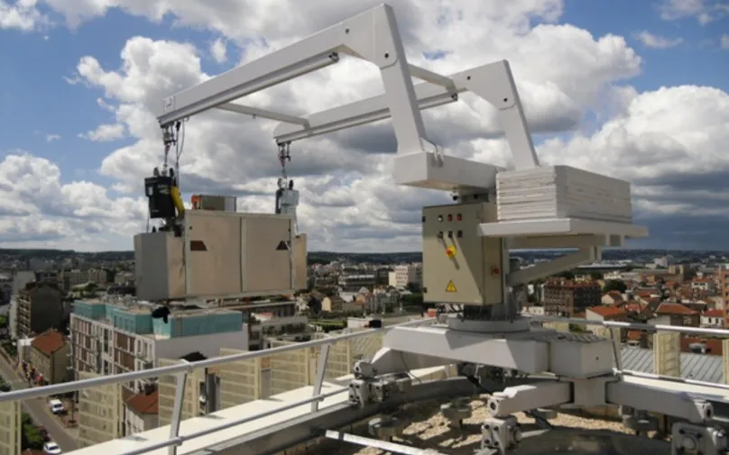 Two GPBMU GCM machines on the rooftop of Hachette HQ above the Paris skyline